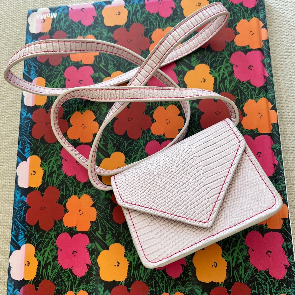 UO Extra Mini Pink Faux Snakeskin Retro Purse